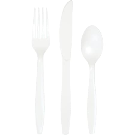 Touch Of Color Assorted Plastic Cutlery, White, 288PK 010420